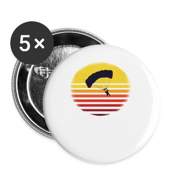 Parapente parapente parapente vol en tandem - Lot de 5 grands badges (56 mm) - blanc - Devant