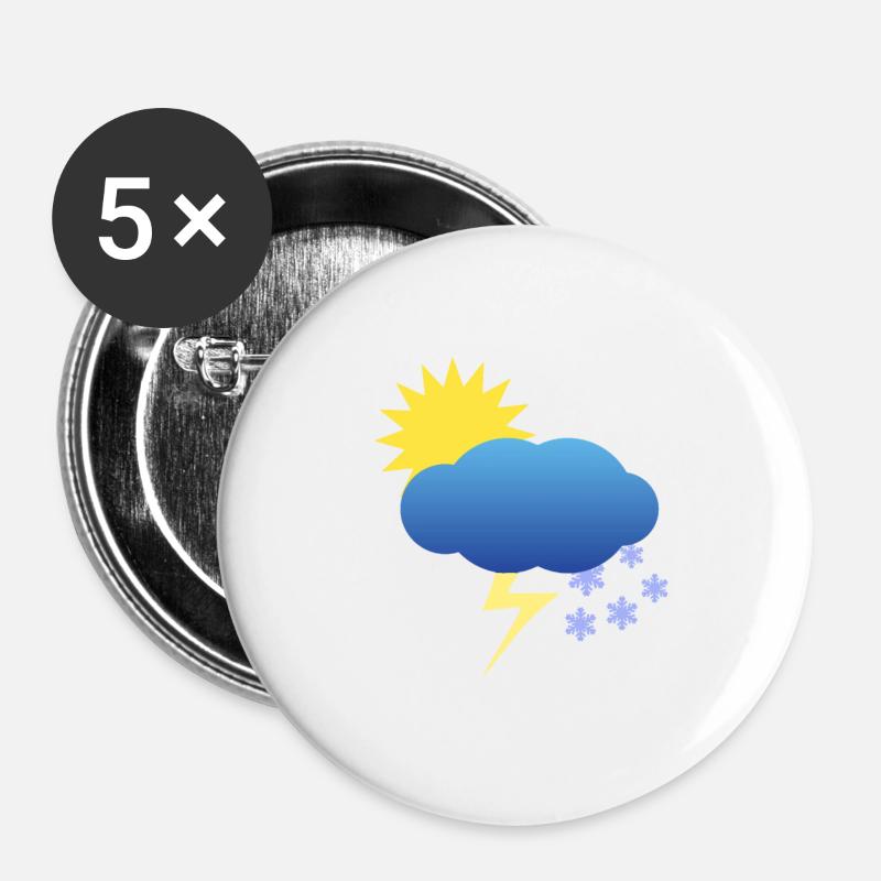 Weather calamity - Buttons large 2.2''/56 mm (5-pack) - white