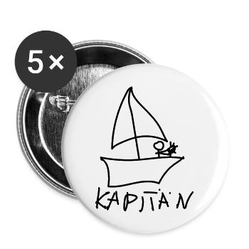 kapitän - Buttons groß 56 mm (5er Pack) - Weiß - Vorne
