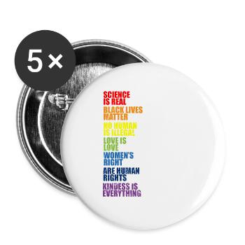Science Human Rights Gift Droits des femmes - Lot de 5 grands badges (56 mm) - blanc - Devant