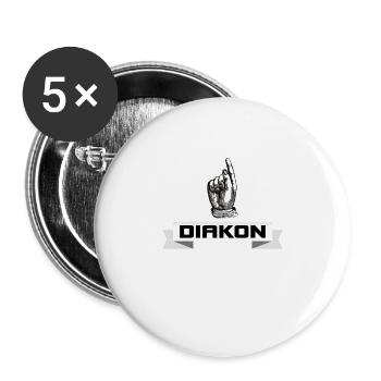 So sieht ein richtig cooler Diakon aus - Buttons groß 56 mm (5er Pack) - Weiß - Vorne