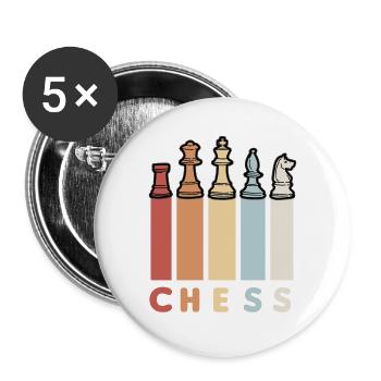 CHESS RETRO Chess Player Chess Pieces Chess - Buttons large 2.2''/56 mm (5-pack) - white - Front