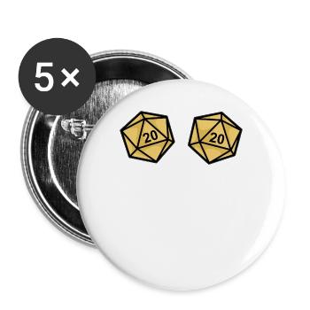 YES THEY'RE NATURAL Fantasy RPG Cube Breasts - Buttons large 2.2''/56 mm (5-pack) - white - Front