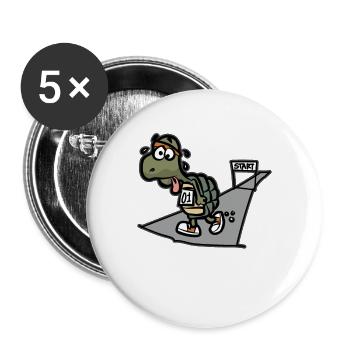 Tired Turtle Marathon Running Runners Athletes - Buttons large 2.2''/56 mm (5-pack) - white - Front