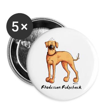 Drôle Rhodesian Ridgeback - Lot de 5 grands badges (56 mm) - blanc - Devant