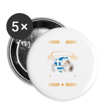 Griechenland - Buttons groß 56 mm (5er Pack) - Weiß - Vorne