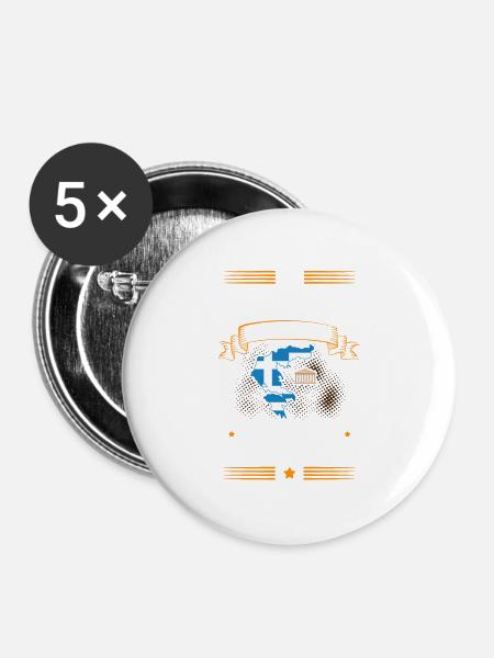 Griechenland - Buttons groß 56 mm (5er Pack) - Weiß