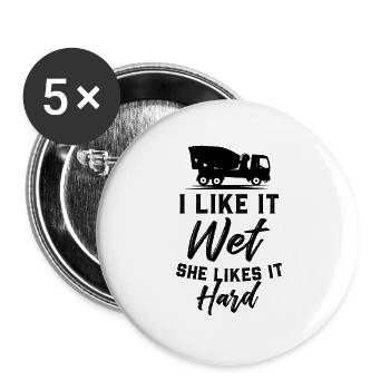 concrete worker - Buttons large 2.2''/56 mm (5-pack) - white - Front
