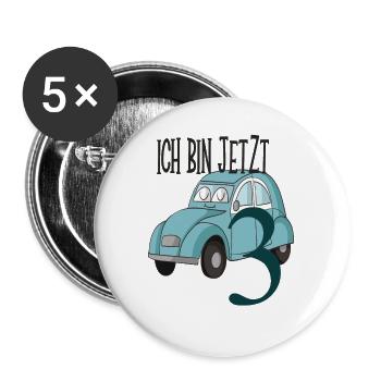Ich bin jetzt 3 - Buttons groß 56 mm (5er Pack) - Weiß - Vorne