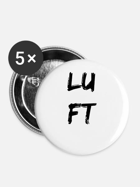 LUFT Zeichen Quadrate - Buttons groß 56 mm (5er Pack) - Weiß