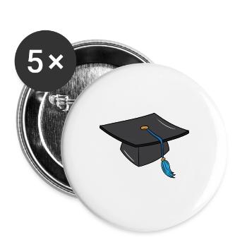 Doktorhut Student Doctoral Studies Abitur Degree - Buttons large 2.2''/56 mm (5-pack) - white - Front