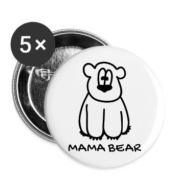 Mama bear - Buttons groß 56 mm (5er Pack) - Weiß - Vorne