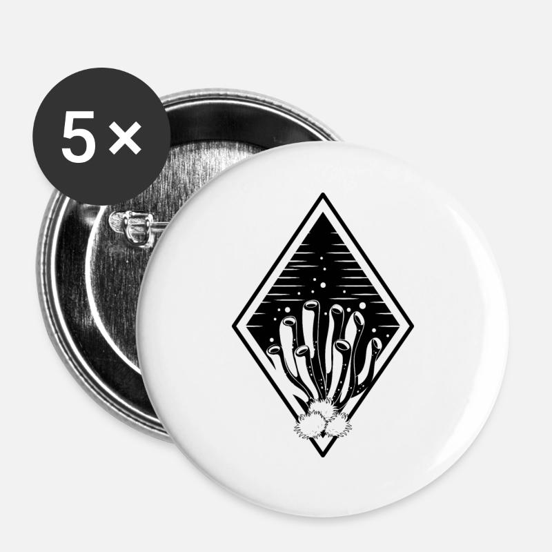 SAVE THE CORALS Reef Coral Gift for Divers - Buttons large 2.2''/56 mm (5-pack) - white