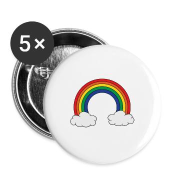 LGBT Pride Rainbow LGB Pride Lesbienne gay - Lot de 5 grands badges (56 mm) - blanc - Devant