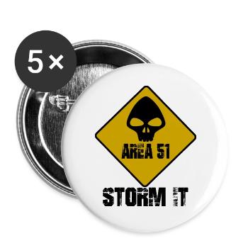 Area51 Storm it US Militär Basis Shirt - Buttons groß 56 mm (5er Pack) - Weiß - Vorne