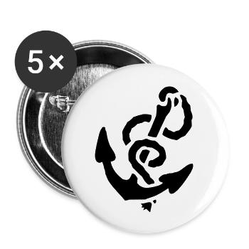 Anker - Buttons groß 56 mm (5er Pack) - Weiß - Vorne