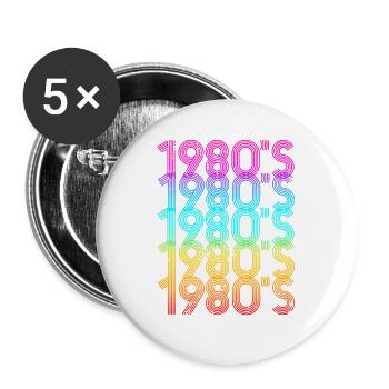1980's 80's - Buttons large 2.2''/56 mm (5-pack) - white - Front