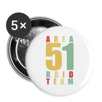 Area 51 Raid team - Buttons large 2.2''/56 mm (5-pack) - white - Front