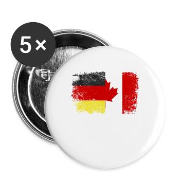 Canada Canada Drapeau Allemagne Cadeau Cool - Lot de 5 grands badges (56 mm) - blanc - Devant