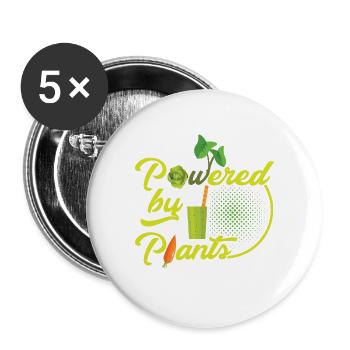 Powered by plants - Buttons groß 56 mm (5er Pack) - Weiß - Vorne