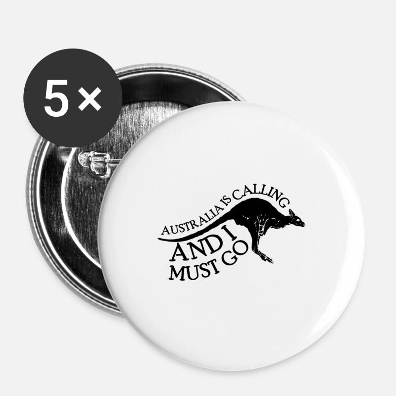 Australia - Buttons large 2.2''/56 mm (5-pack) - white