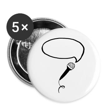 Microphone Bubble (Your Text) - Buttons groß 56 mm (5er Pack) - Weiß - Vorne
