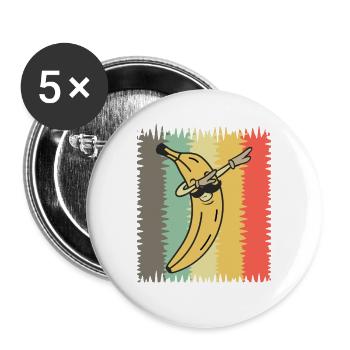 DAB BANANA - Buttons groß 56 mm (5er Pack) - Weiß - Vorne
