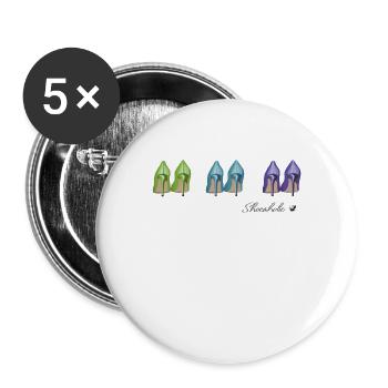Escarpins à talons Shoeaholic vert, bleu et violet - Lot de 5 grands badges (56 mm) - blanc - Devant
