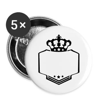 rahmen umrandung text king könig krone wappen logo - Buttons groß 56 mm (5er Pack) - Weiß - Vorne