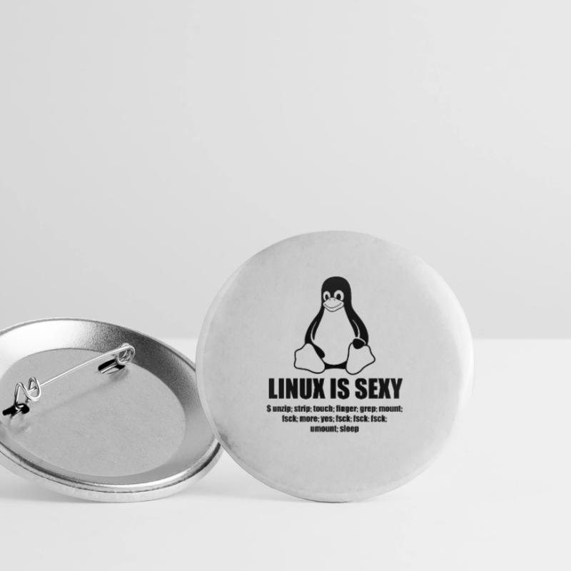 Linux Root SUDO Unix Shell Sexy lustiges Geschenk Buttons groß 56 mm (5er Pack)