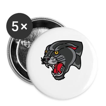 black panther - Buttons large 2.2''/56 mm (5-pack) - white - Front
