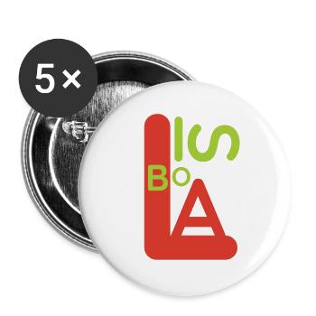 T-shirt souvenir Lisbonne - Lot de 5 grands badges (56 mm) - blanc - Devant