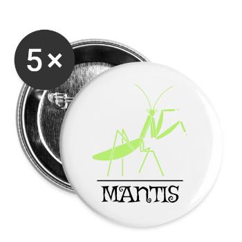 Gottesanbeterin – Illustration für Naturfreunde - Buttons groß 56 mm (5er Pack) - Weiß - Vorne