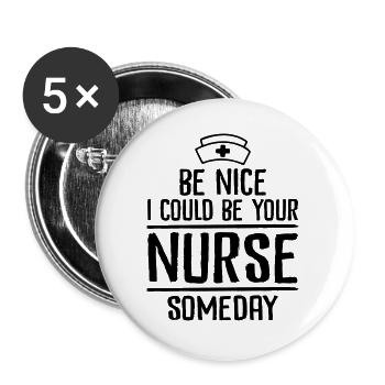 Nurse - Buttons large 2.2''/56 mm (5-pack) - white - Front