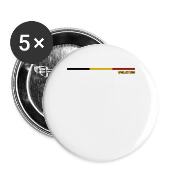 BELGIUM FLAG - Buttons large 2.2''/56 mm (5-pack) - white - Front