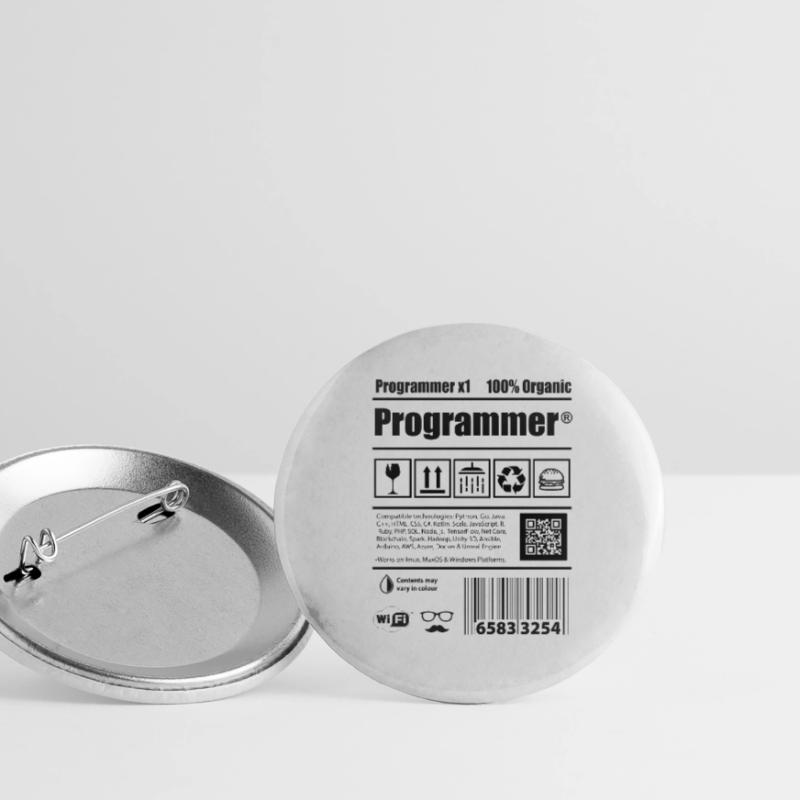 Coder Programmierer Koffein Entwickler Geschenk Buttons groß 56 mm (5er Pack)