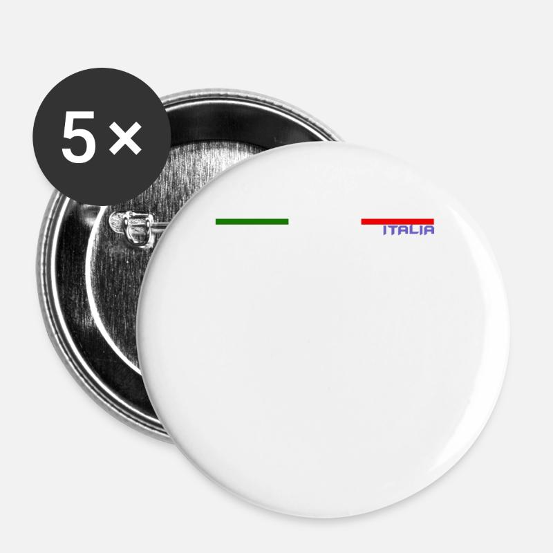 ITALIA FLAG - Buttons large 2.2''/56 mm (5-pack) - white