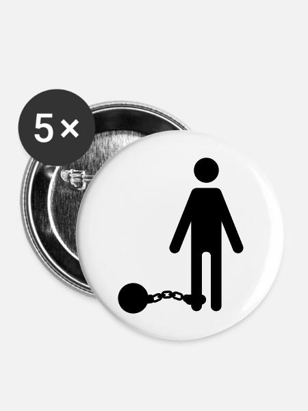Hochzeit - Buttons groß 56 mm (5er Pack) - Weiß
