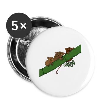 Koboldmakis Familie Geschenkidee für Makis & Affen - Buttons groß 56 mm (5er Pack) - Weiß - Vorne