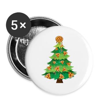 Christmas Tree Pizza Christmas - Buttons large 2.2''/56 mm (5-pack) - white - Front