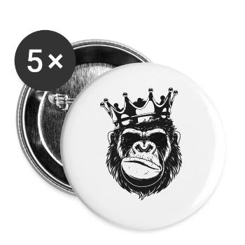 MONKEY KING - Buttons groß 56 mm (5er Pack) - Weiß - Vorne