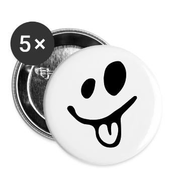 lachendes Gesicht zeigt dir die Zunge - Buttons groß 56 mm (5er Pack) - Weiß - Vorne