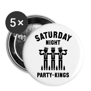 Les rois de la fête du samedi soir - Lot de 5 grands badges (56 mm) - blanc - Devant