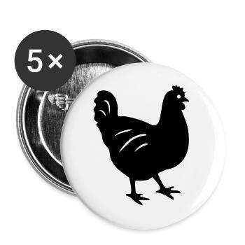 chicken - Buttons large 2.2''/56 mm (5-pack) - white - Front