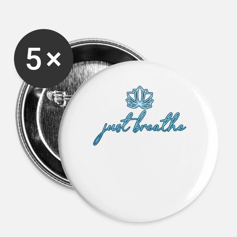 Meditation - Buttons groß 56 mm (5er Pack) - Weiß