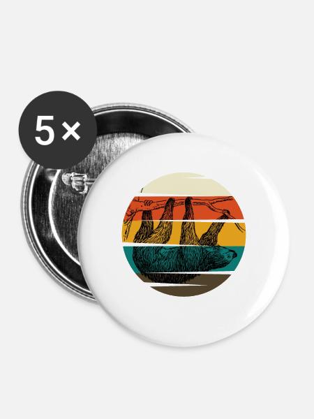 Sloth - Buttons large 2.2''/56 mm (5-pack) - white