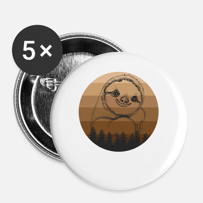 Sloth sloth - Buttons large 2.2''/56 mm (5-pack) - white