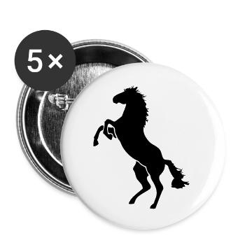 Pferd - Horse - Buttons groß 56 mm (5er Pack) - Weiß - Vorne