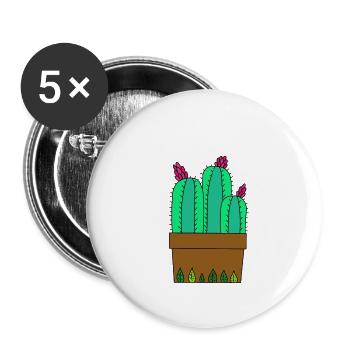Flowering Cacti In Leafy Pot - Buttons large 2.2''/56 mm (5-pack) - white - Front