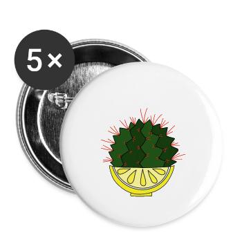 The lemon cactus - Buttons large 2.2''/56 mm (5-pack) - white - Front
